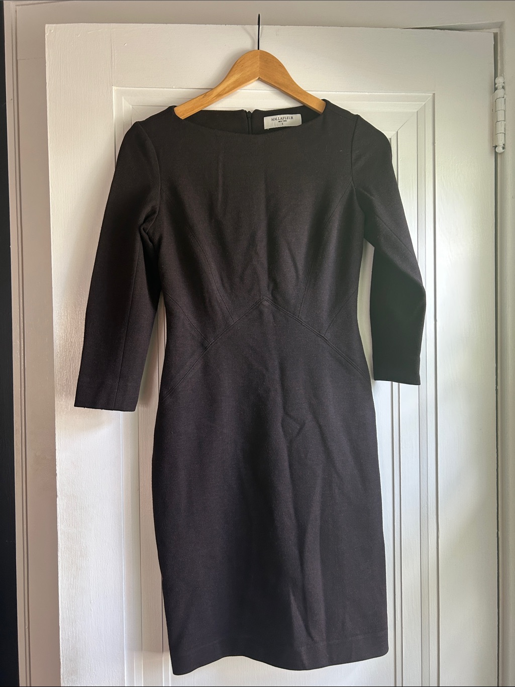 Mm Lafleur Black/Maroon Angela Ponte Knit Dress Size 0